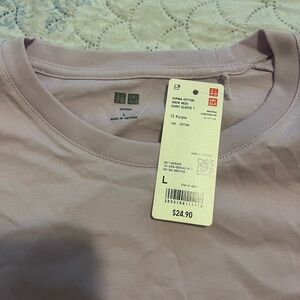 Uniqlo Men's Supima Cotton Tee - Light Purple
